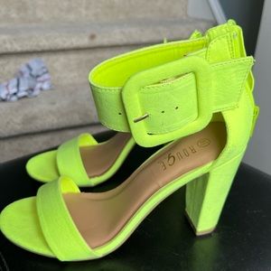 Neon yellow shoes